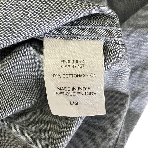 Element Men's Button Down Short Sleeve Denim Shirt Size Large - Picture 4 of 5